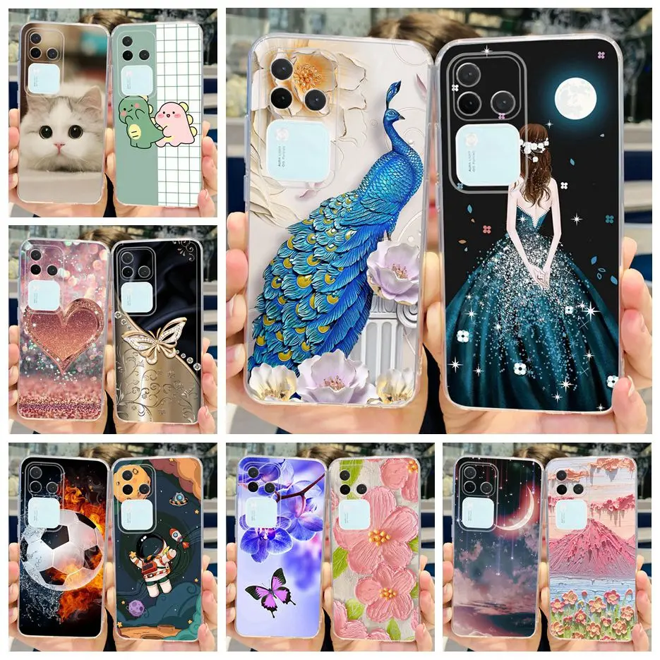 Para Vivo V30 Pro funda V2319 elegante funda trasera pintada funda de teléfono de silicona transparente para Vivo V30 V 30 V2318 VivoV30 Pro Fundas suaves