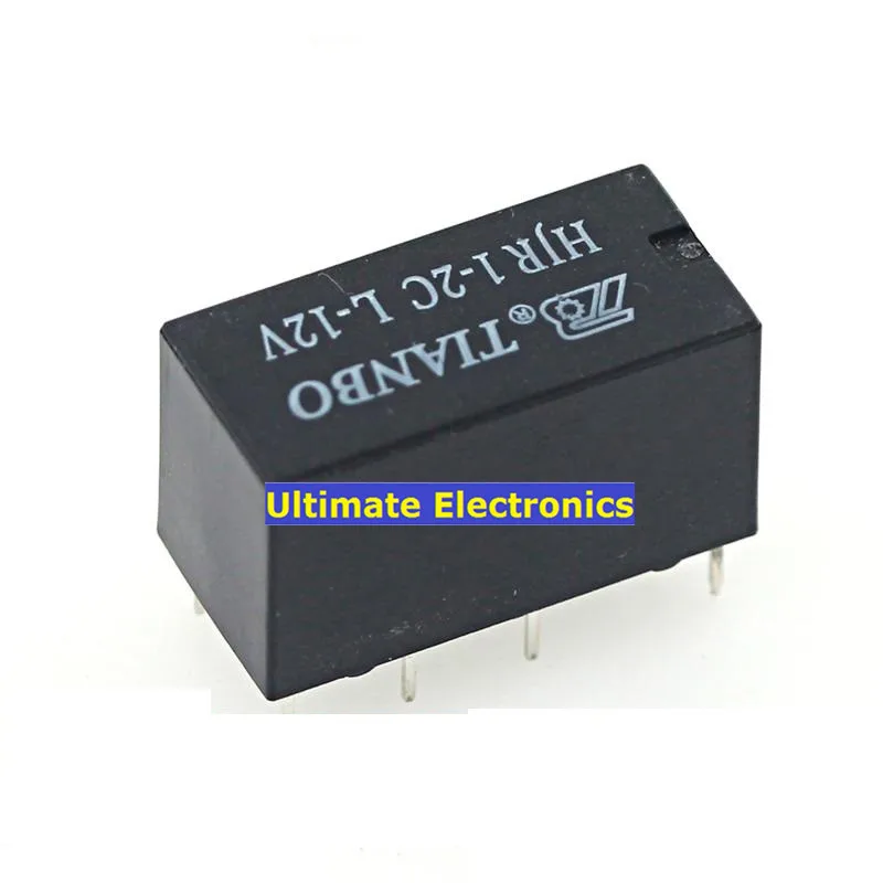 Relé de 10 piezas, HJR1-2C-L-12V, 2A, 8 pies, HJR1-2CL-12V