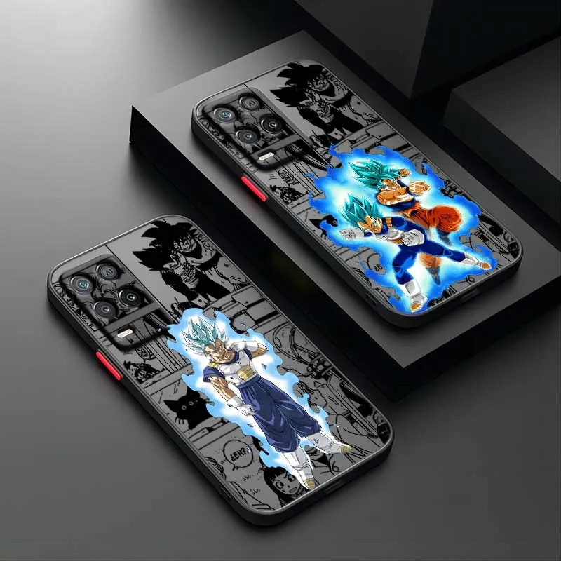 D-Dragon Ball Cool Saiyan Anime funda para OPPO A96 A78 A74 A72 A58 A53 Reno 10 8 7 6 Lite 5G funda de teléfono translúcida esmerilada