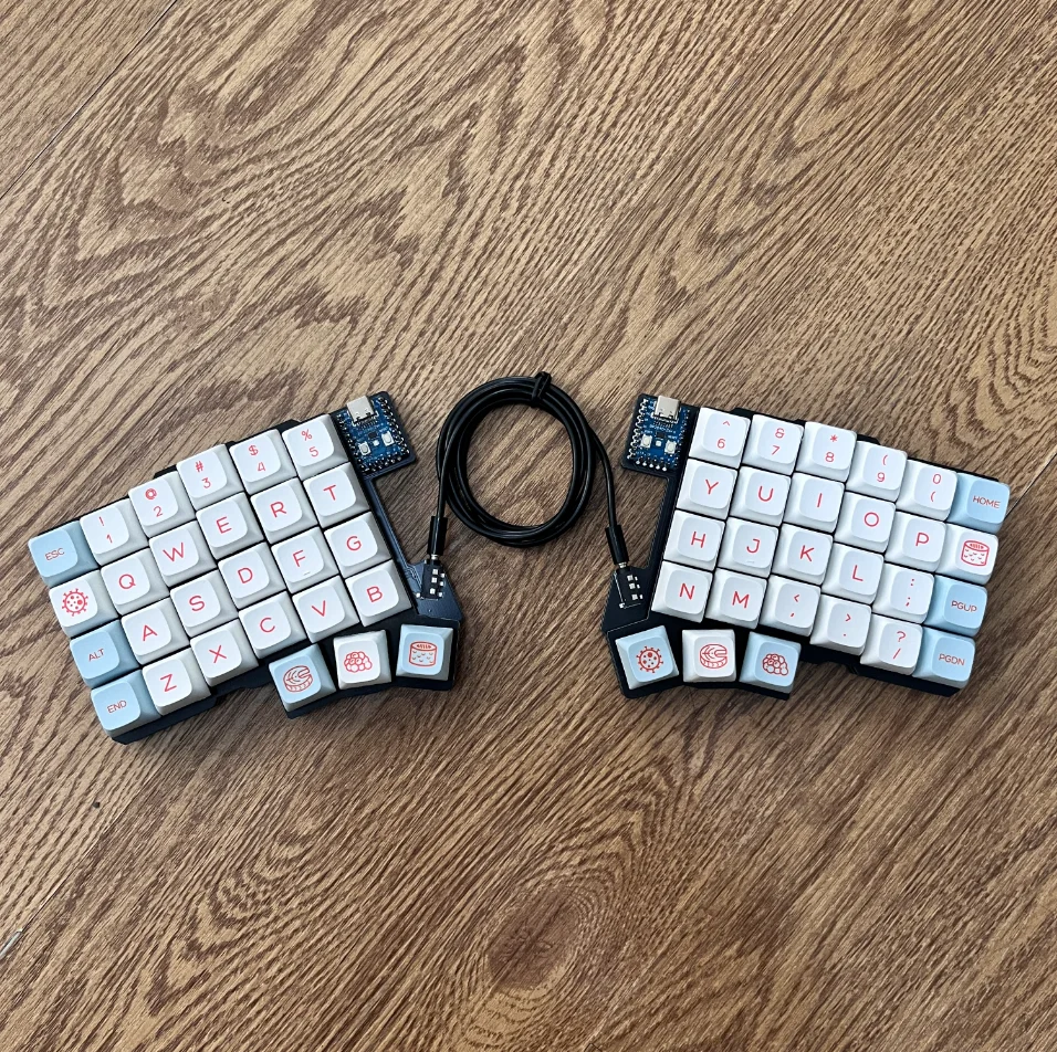 Teclado mecánico dividido con cable Silakka54, teclado dividido ergonómico de intercambio en caliente personalizado de modo único para juegos, compatible con QMK/VIAL - imagen 3
