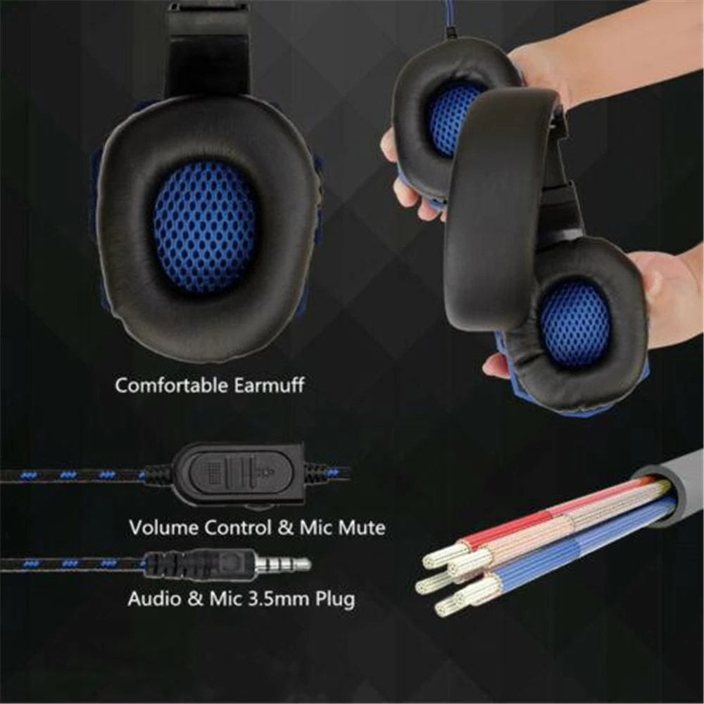Auriculares para juegos con cable 120 °   Auriculares con micrófono con cancelación de ruido ajustables para PC/PS4/PS5/Xbox/etc. - imagen 5