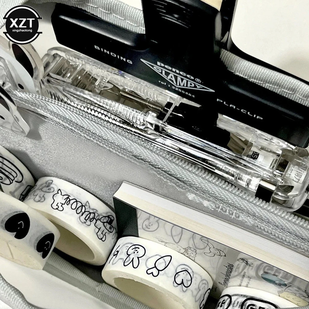 Bolsa de lápices para niña y niño, estuche de lápices para estudiantes, bolsa de almacenamiento con cremallera multicapa, caja de papelería de gran capacidad - imagen 5