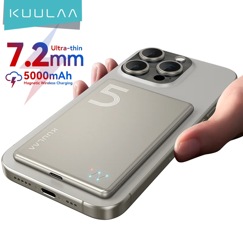 KUULAA Magsafe Power Bank 5000mAh cargador de teléfono inalámbrico magnético batería externa 20W carga rápida para iPhone 16 15 PowerBank - imagen 2