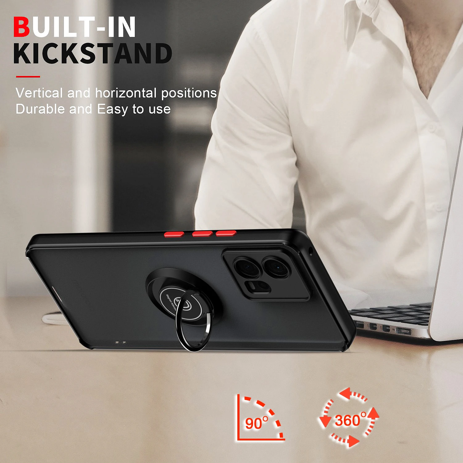 Funda mate armadura para Motorola Moto Edge 40 Neo Edge 30 Fusion Ultra cubierta anillo soporte magnético Coque Funda - imagen 4