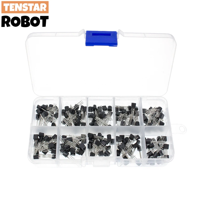 TO-92 BC337 BC327 2N2222 2N2907 2N3904 2N3906 S8050 S8550 A1015 C1815 Kit surtido de transistores 10 valores 200 piezas, caja de transistores - imagen 4