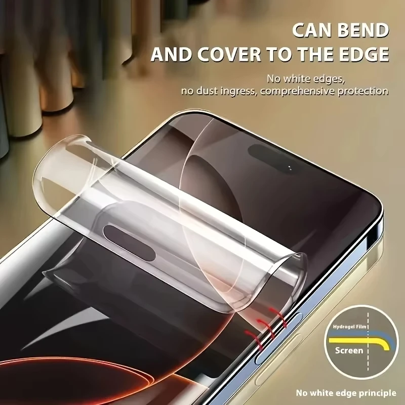1-4 Uds película de hidrogel suave para iPhone 17 Pro Max 13 11 16 15 14 12 Mini Air XR X Xs 16e 7 8 Plus película protectora de pantalla - imagen 4