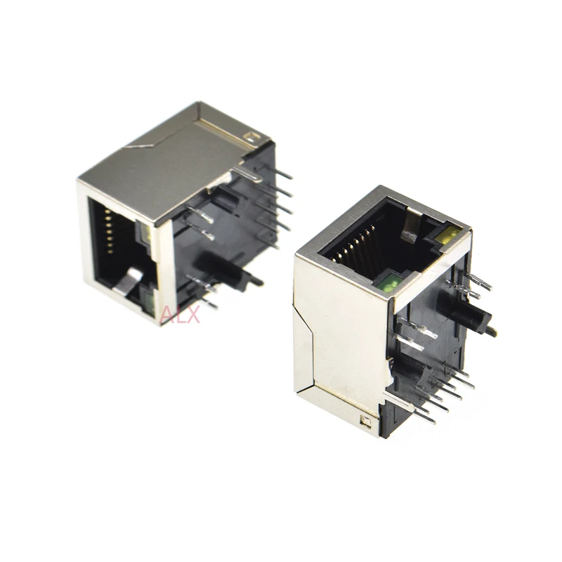 Enchufe hembra Ethernet de red RJ45, conector hembra de ángulo recto de luz, 2 piezas, 911105A - imagen 3