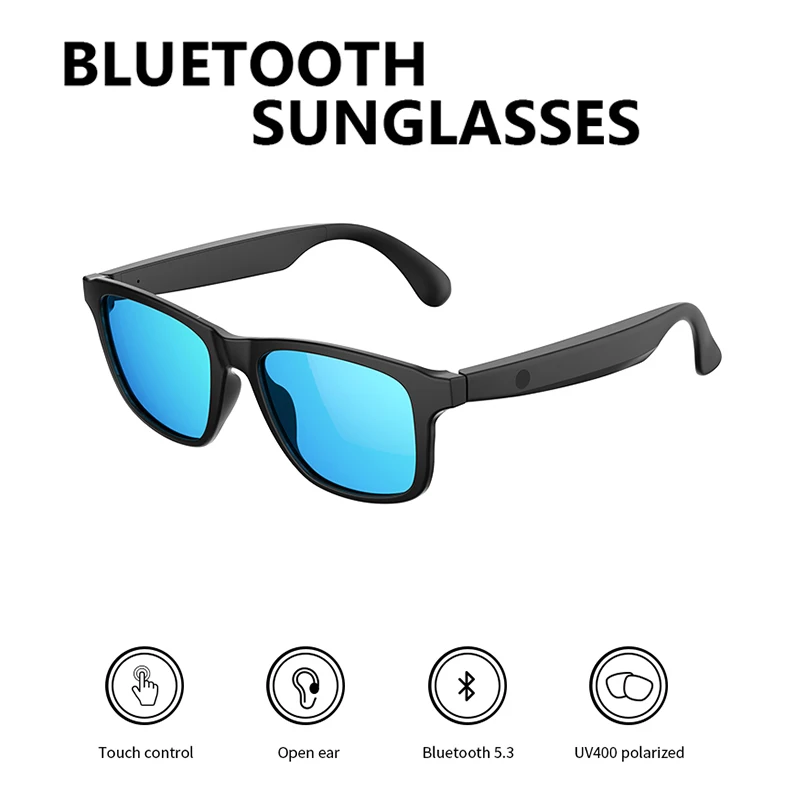 Gafas inteligentes Bluetooth 5,3, auriculares inalámbricos, gafas de sol, auriculares UV400, control táctil, llamadas, música, gafas antiazules
