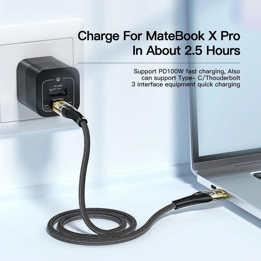 Cable USB-C 100W Power Delivery 5A – Carga Rápida Essager - imagen 3