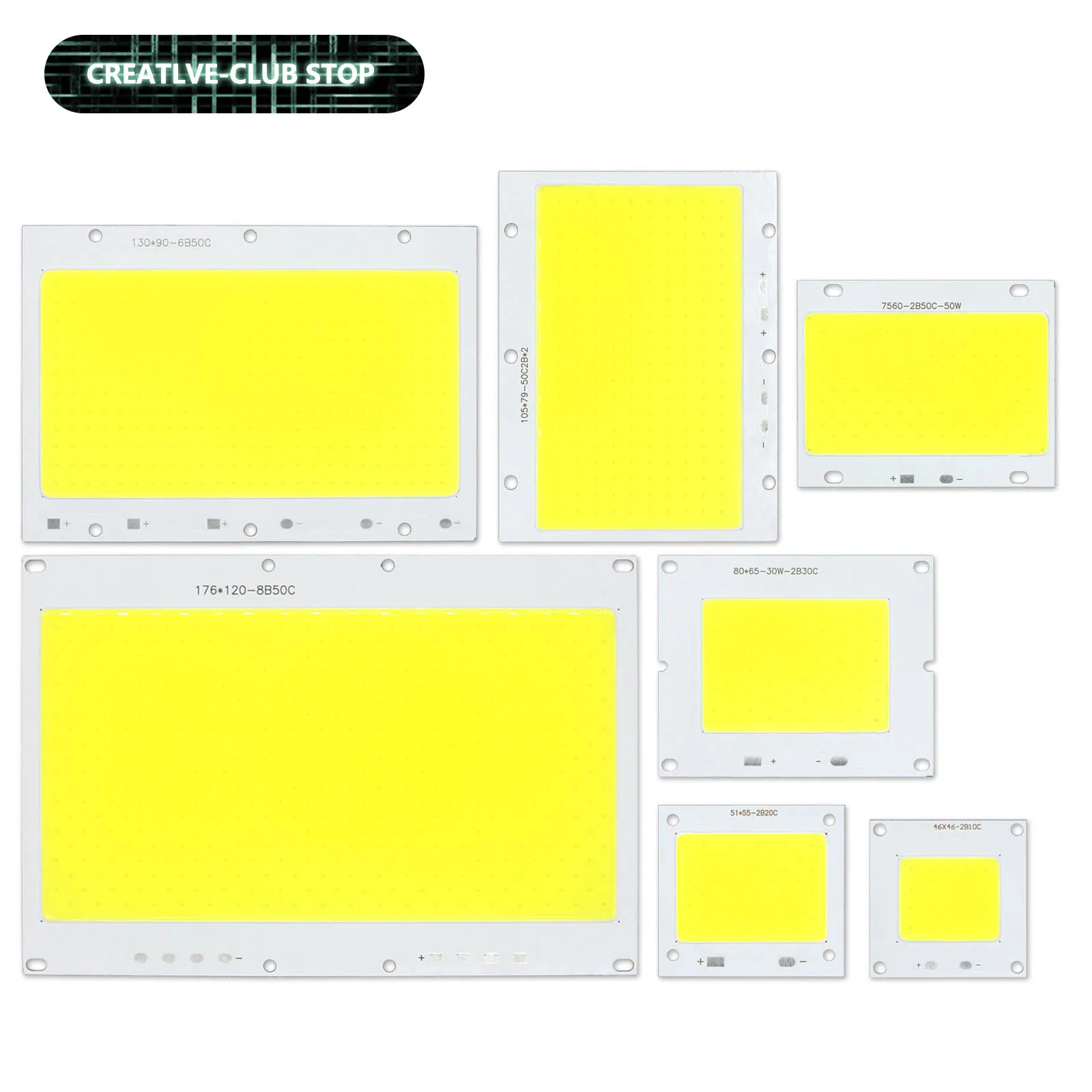 LED COB Lamp Bead 10W 20W 30W 50W 100W 150W 200W Flood Panel Light LED Bulb Spotlight Outdoor Chip Diode Square Lamp Cold White