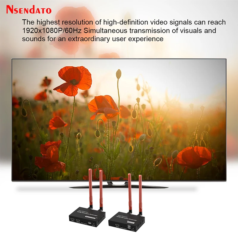 Extensor KVM HDMI inalámbrico de 5,8G, 300m, 1080P, USB, HDMI, KVM, receptor transmisor de vídeo inalámbrico con salida de bucle IR HDMI para PC, TV y DVD - imagen 4