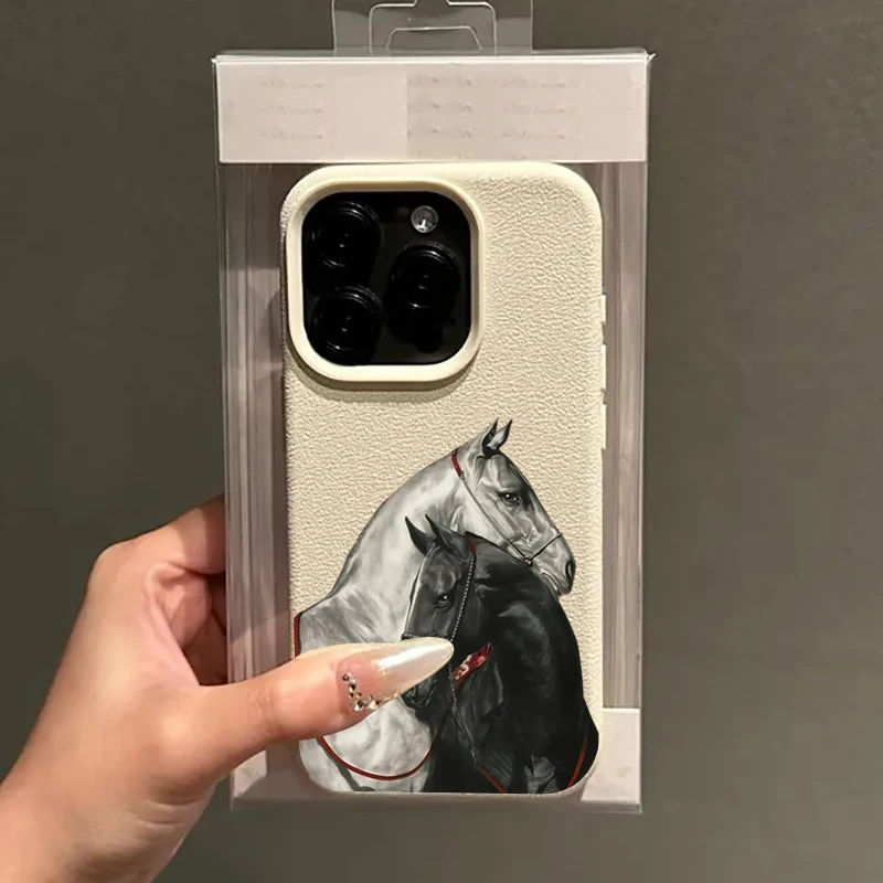 Funda de teléfono con diseño de caballo de pareja creativa para Xiaomi Mi 15T 14T 13T Pro 15 14 13 Poco F7 F5 X5 X6 M6 X7 Pro 5G 4G - imagen 2