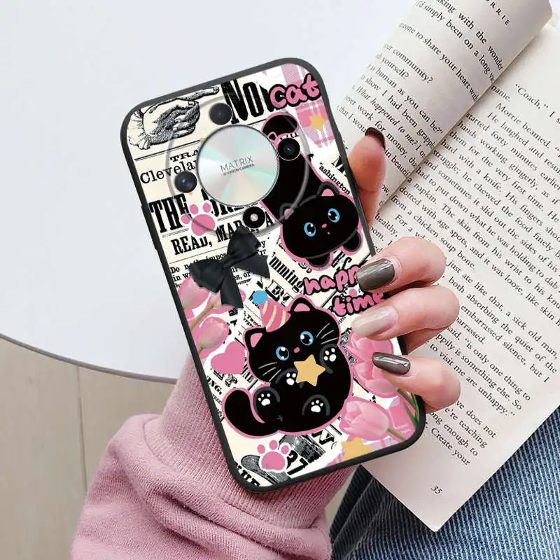 Funda de dibujos animados para Huawei Mate 20 Lite 20 Pro Nova 8i Honor 50 Lite Magic 4 5 6 LITE 5G X9 X9A X9B, carcasa suave con Gato bonito - imagen 5