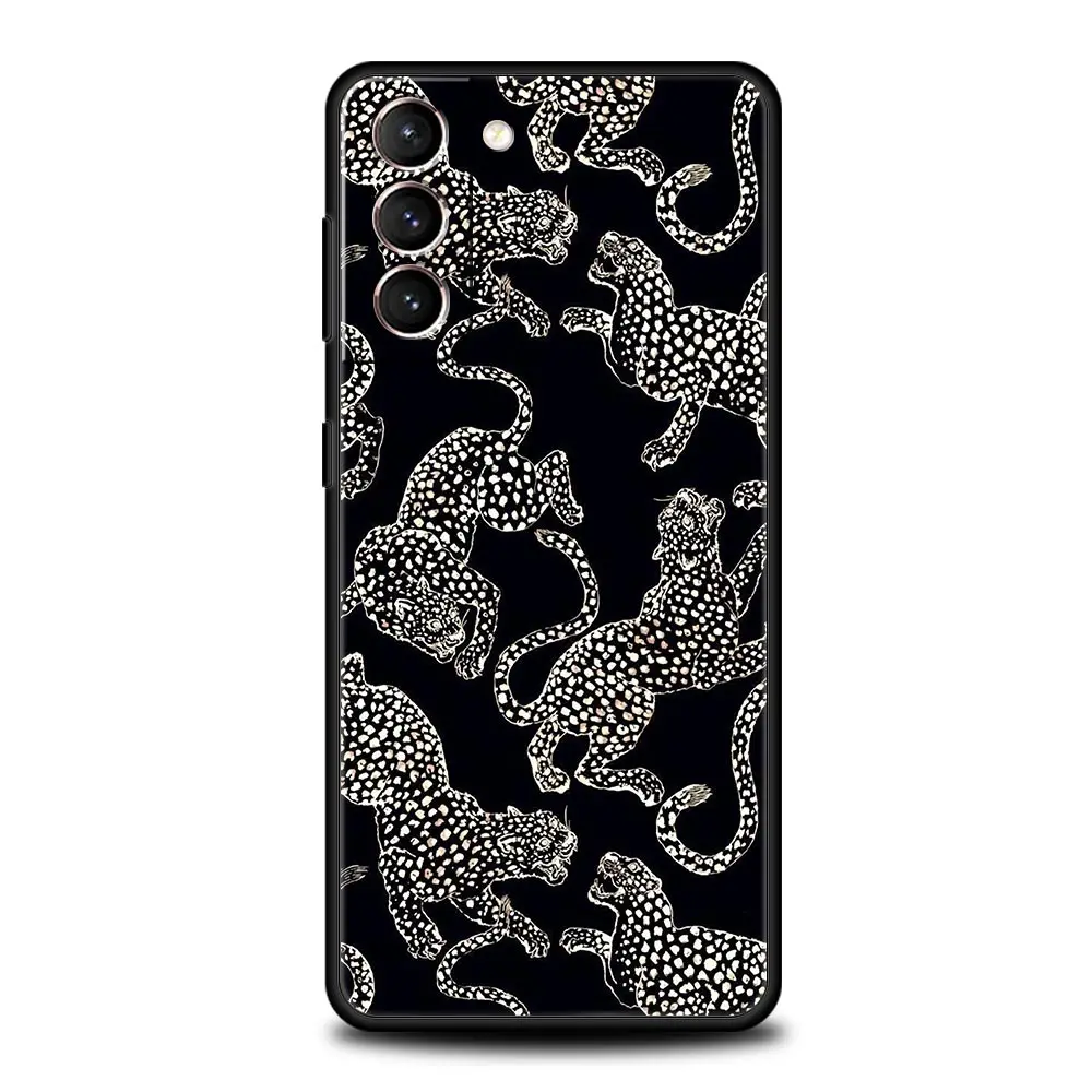 Funda de teléfono con ojos de leopardo florales para Samsung Galaxy S25 Edge S24 S23 S22 S20 Ultra S21 FE 5G S10 Plus, funda suave de TPU - imagen 2