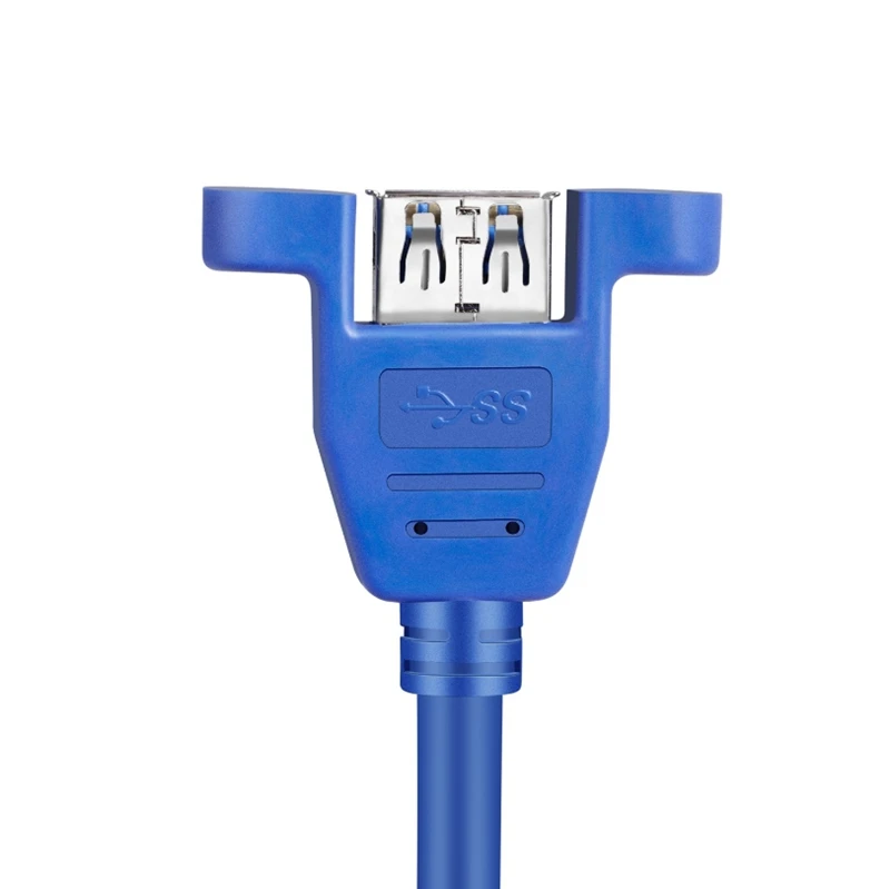 Cable de extensión USB3.0 Cable USB 3,0 extensor macho a hembra sincronización de datos sin tornillo conector de montaje en Panel para disco duro de impresora de PC - imagen 2