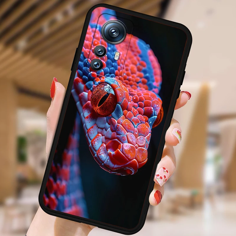 Funda de teléfono negra con diseño de serpiente para Xiaomi Mi 14 13T 13 12T 12 11T 11i 11 10T 10 Pro Lite Ultra 5G - imagen 4