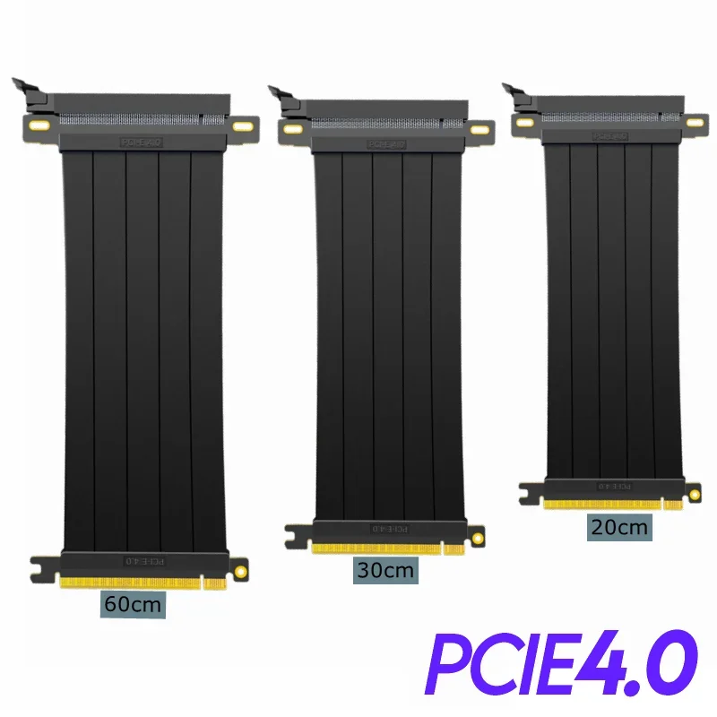 Tarjeta elevadora PCI-e 4,0 X16, Cable de vídeo de extensión blindado de alta velocidad con puerto PCI Express para PC, conector derecho de extensión GPU - imagen 2