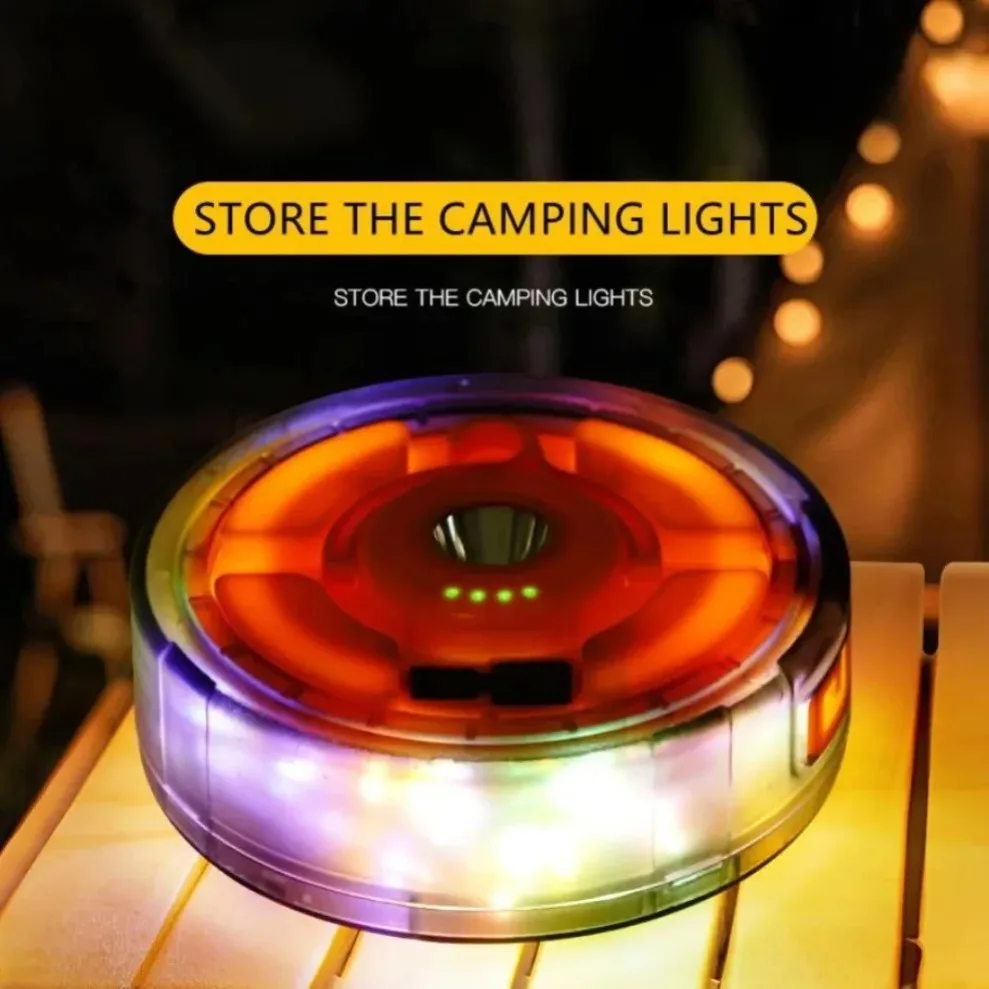 Tira de luces de ambiente que cambia de Color RGB, 1200mAh, luz portátil para acampar, 8M, tira de luces para tienda de campaña al aire libre, cadena de iluminación decorativa - imagen 3