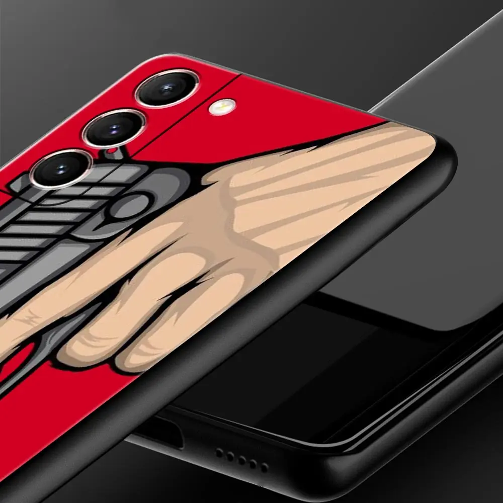Funda de teléfono con pistola de dibujos animados para Samsung Galaxy S24 S23 S22 Ultra S20 S21 FE 5G S10 S9 Plus S10E S8 S7 Edge, funda de silicona suave - imagen 3