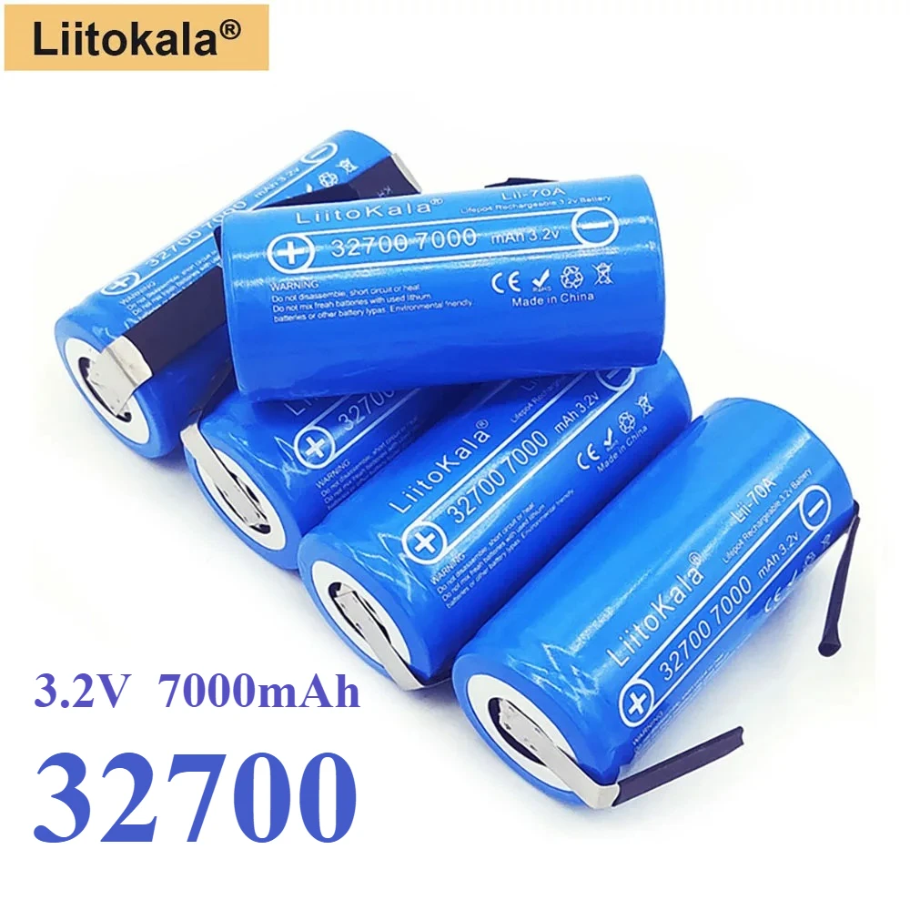 1-5 uds 3,2 V 32700 7000mAh LiitoKala Lii-70A para herramientas eléctricas iluminación LED juguetes RC batería de alta potencia LiFePO4 + hojas de níquel
