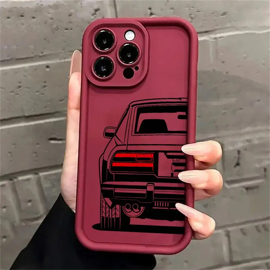 Funda de teléfono de cubierta suave para Apple iPhone 15 Plus 13 Pro MAX 11 11Pro 16e 12 Mini 14 XS XR 16 Plus Cool Car - imagen 4