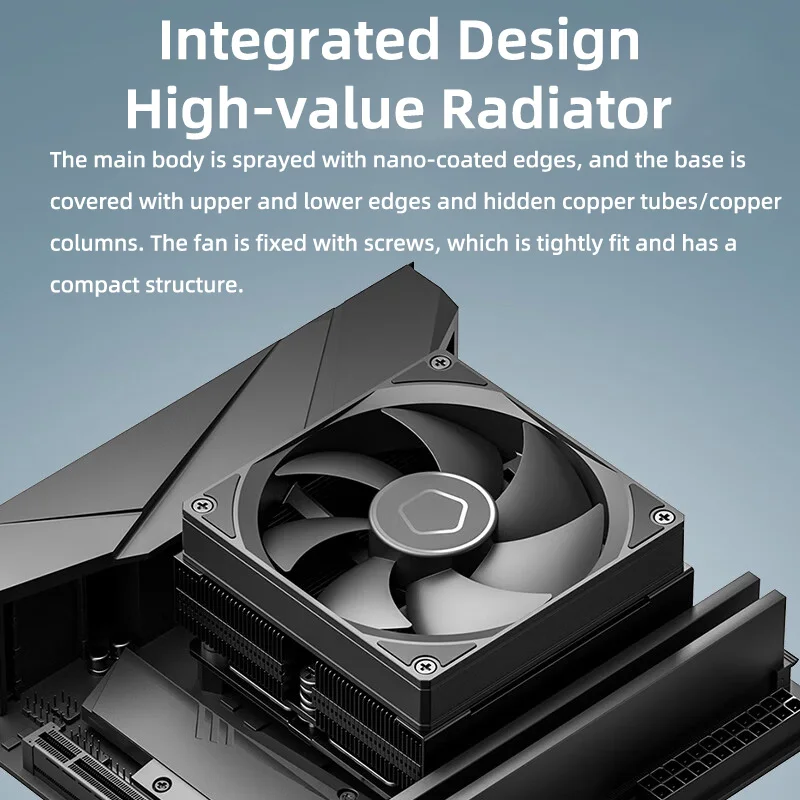 ID-COOLING 53mm ITX enfriador de CPU de perfil bajo 4 tubos de calor radiador de refrigeración de aire para Intel LGA 1851/1700/1200/115X AMD AM4/AM5 - imagen 3
