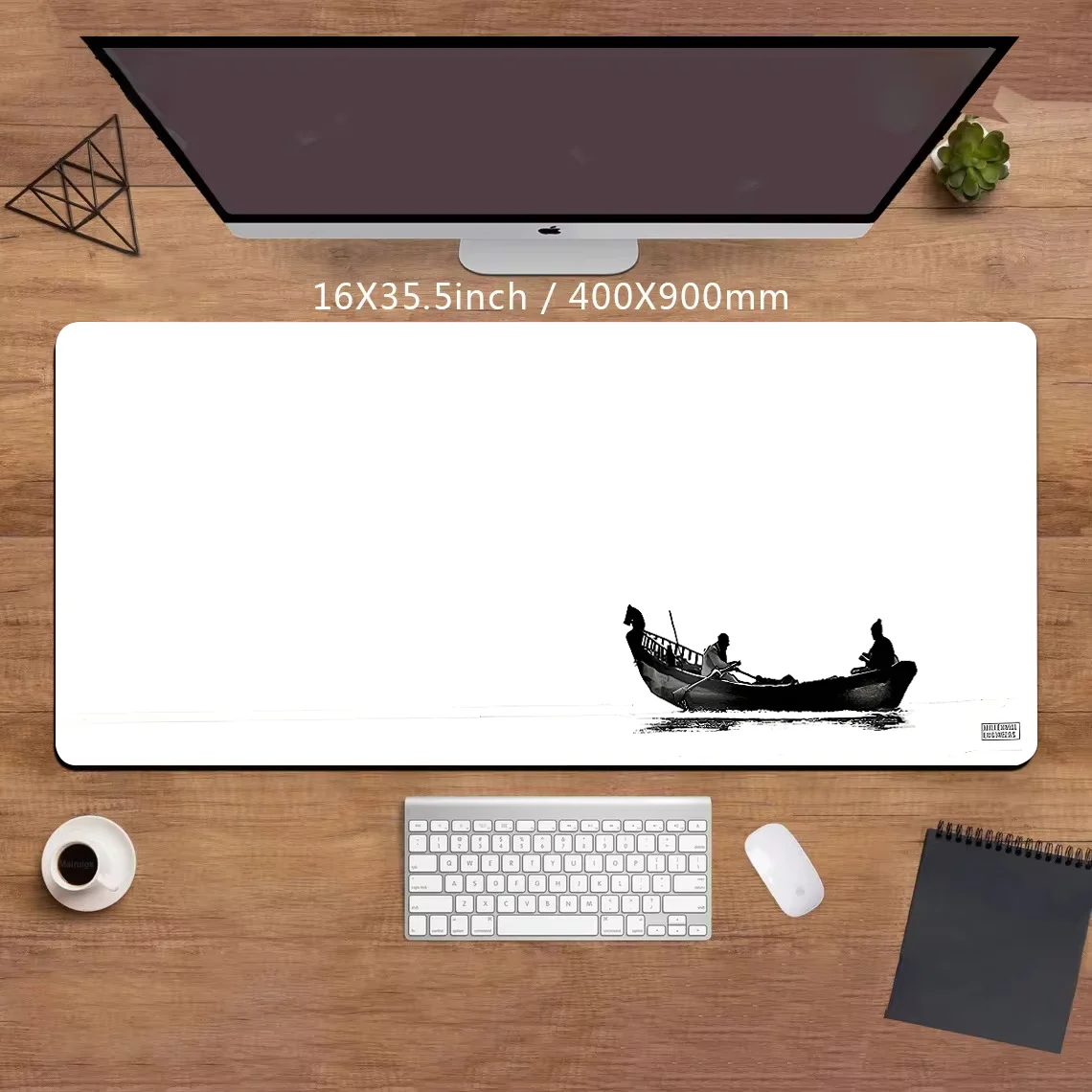 Alfombrilla de ratón para barco y Lago, alfombrilla de escritorio antideslizante de 100x50cm, decoración para juegos, teclados y ratones - imagen 2