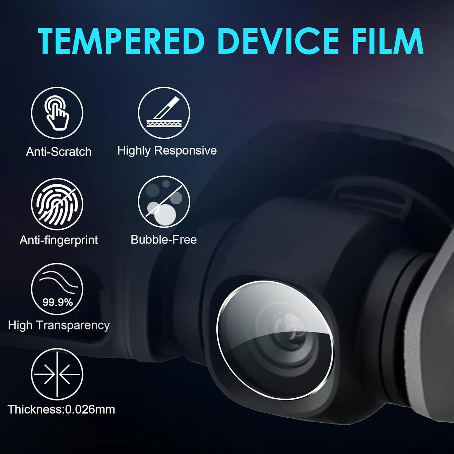 Protector de lente para cámara de Dron DJI Neo 2, película protectora antiarañazos de vidrio templado HD para accesorios DJI Neo 2, 1-3 uds. - imagen 5