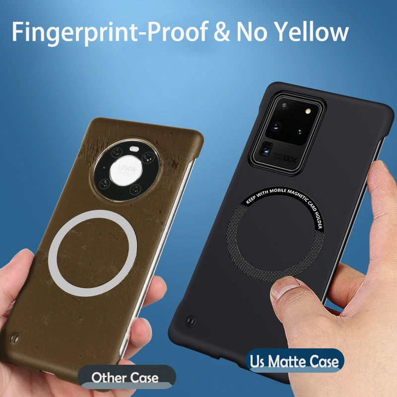 Funda de teléfono de Color sólido sin marco magnética ultradelgada de lujo para Magsafe Samsung Galaxy Note 20 Ultra S10 Plus cubierta a prueba de golpes - imagen 4