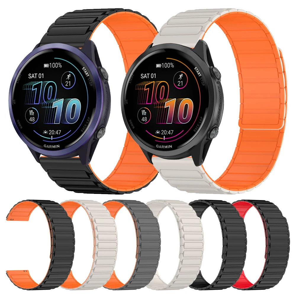 Correa magnética de 22mm para Garmin Forerunner 570 47mm 265 255 bandas musicales Vivoactive 4 Venu 3 2 Darth Vader pulsera de silicona