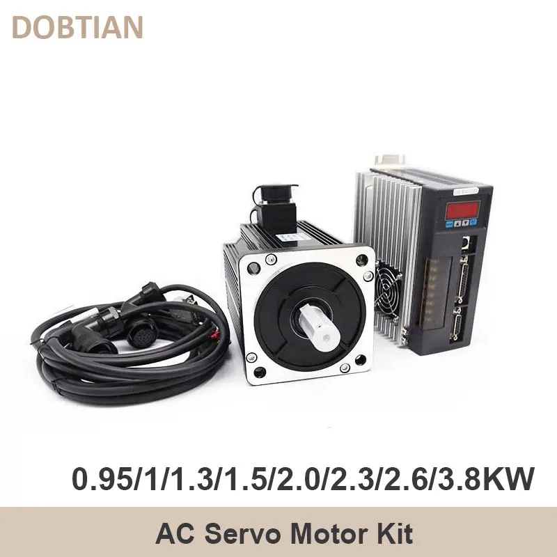 Simulador DIY, servomotor de CA de 1KW a 3,8 kW, 130ST, 220V, servoaccionamiento de CA combinado, controlador AASD de imán permanente de bajo ruido