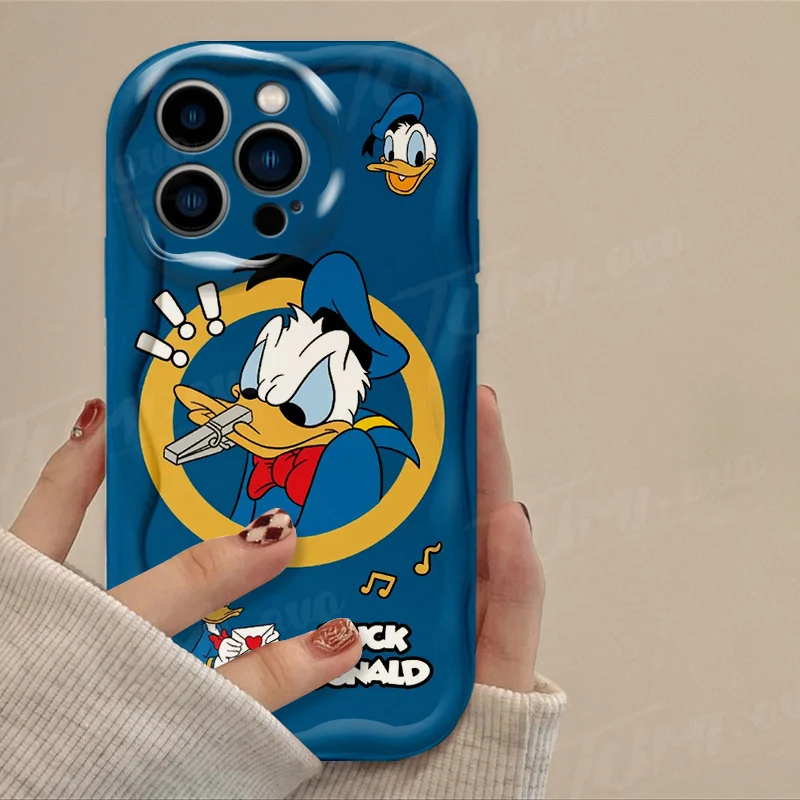 Funda de silicona a prueba de golpes con ondas 3D de Mickey Pato Donald de Disney para iPhone 15 14 13 12 11 Pro Max X XR XS 8 7 6 6S Plus SE 2020 - imagen 5