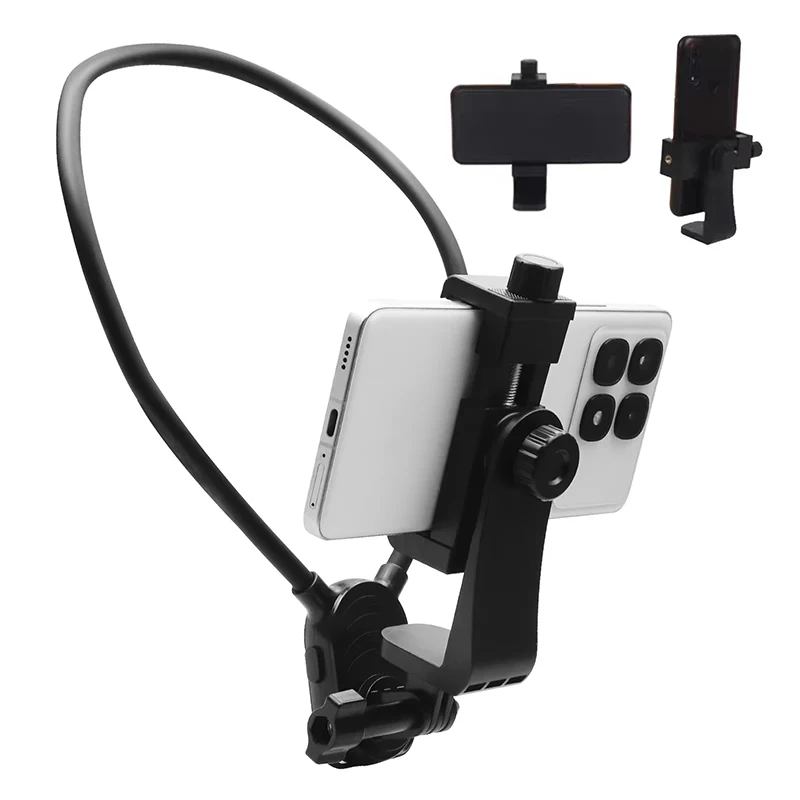Soporte para teléfono perezoso para colgar en el cuello, grabación de primera perspectiva de la vida para iPhone 16 15 14 Samsung GoPro 13/12/10 DJI
