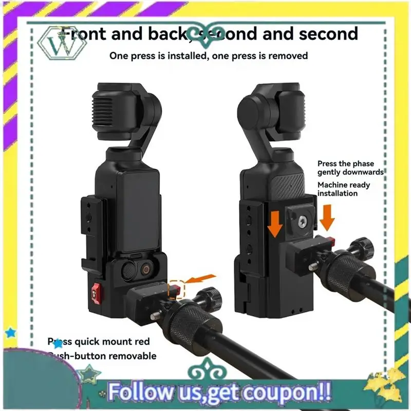 Marco de protección A28Q para DJI OSMO POCKET 3, adaptador de extensión de aluminio con soporte de liberación rápida, carcasa de montaje de zapata fría - imagen 4