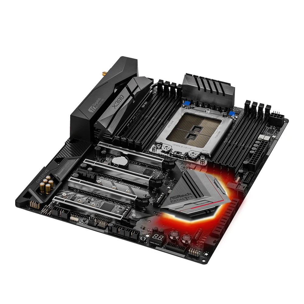 Placa base para juegos profesional ASRock X399, AMD TR4, compatible con Ryzen Threadripper 2990WX 2970WX 2950X ATX DDR4 3600 Mhz M.2 ATX - imagen 3