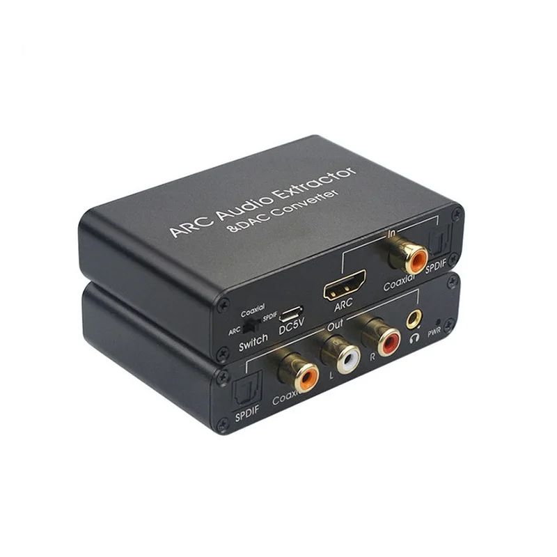 Adaptador convertidor DAC Extractor de Audio HDMI ARC Digital óptico SPDIF Coaxial a analógico 3,5mm L/R estéreo DAC convertidor de Audio HDMI
