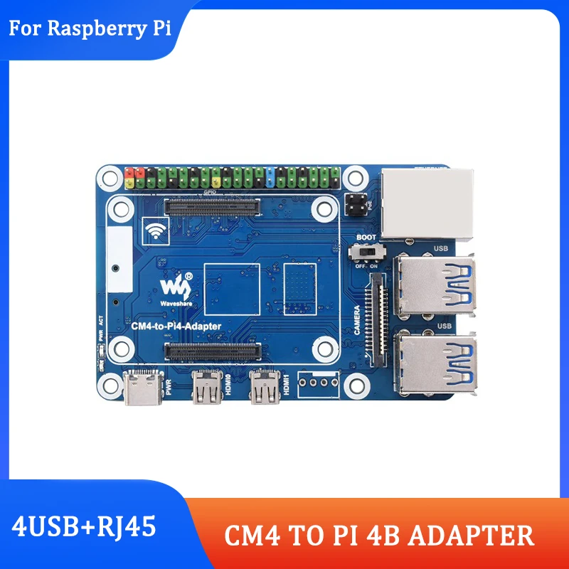 Adaptador CM4 a Pi 4B para Raspberry Pi CM4 con GPIO PoE, solución alternativa Ethernet USB 3,0 compatible con HDMI para RPi 4B