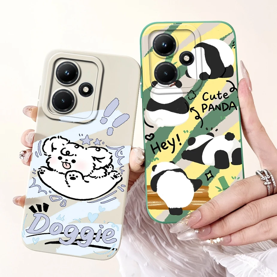 Funda de teléfono de TPU suave para Infinix Hot 30i, X669, X669C, lindo Panda, dibujos animados, 5G - imagen 4