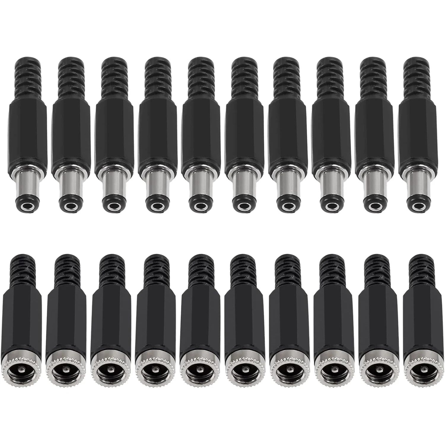 20 pares (40 uds) enchufe CC 5,5mm x 2,1mm hembra conector de barril CC conectores CC de soldadura 5,5x2,1mm enchufe de alimentación CC conector macho hembra - imagen 2
