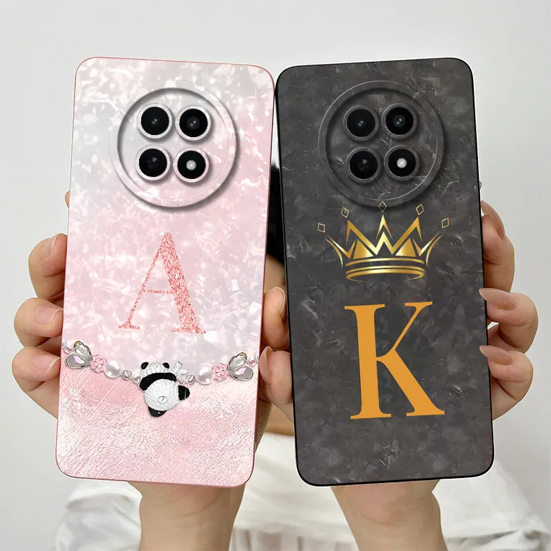 For Realme 12 5G Case Realme 12x Realme Narzo 70X Phone Case Fashion Crown Letters Camera Protection Matte Anti Drop Soft Cover