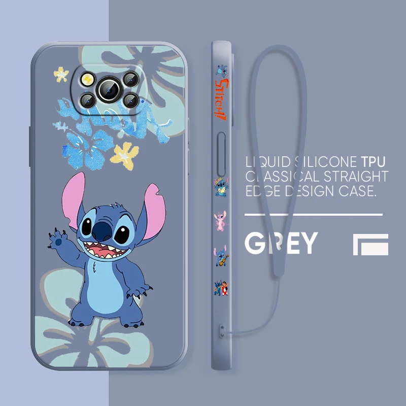 Lilo And Stitch-funda de teléfono para Xiaomi Poco, protector para X4, X3, F4, NFC, M6, M4, M3, GT S Pro, 4G, 5G, cuerda líquida izquierda - imagen 4