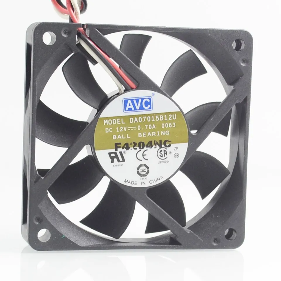 Ventilador de refrigeración de CPU, nuevo ventilador de refrigeración de 7CM y 70mm con vientos de 7015 0.7A DC12V DE07015R12U 70*70*15mm para AVC