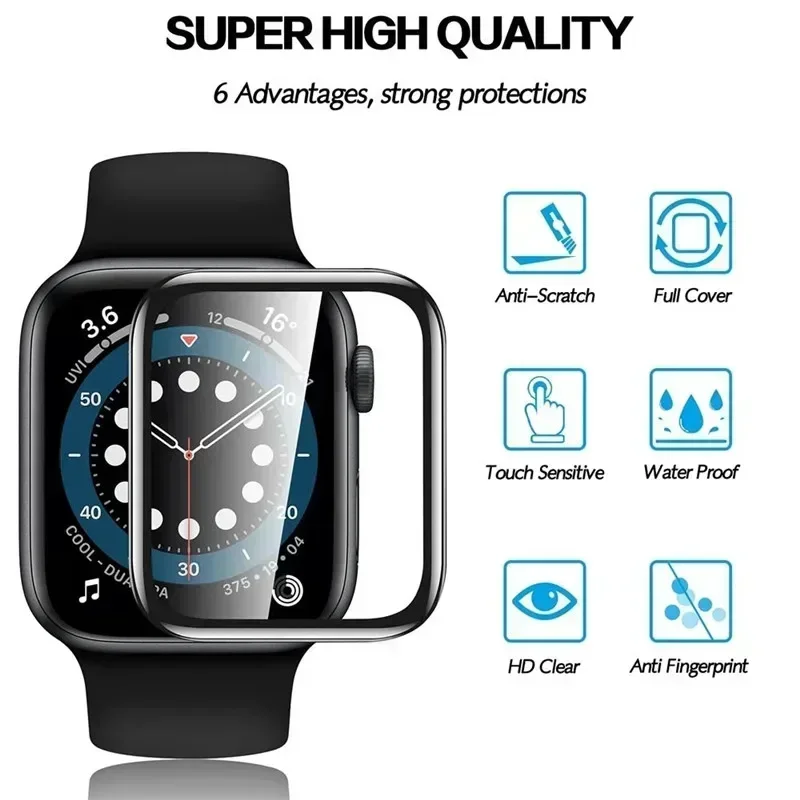 5 uds Protector de pantalla para Apple Watch 10 9 8 7 6 5 40MM 41MM 42MM 44MM 45MM 46MM película cerámica para IWatch Ultra 49MM no vidrio - imagen 2