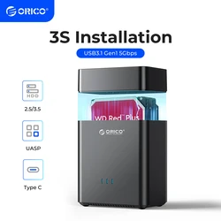 Caja Disco Duro 3.5" USB-C 5Gbps ORICO DS 2 Bahías