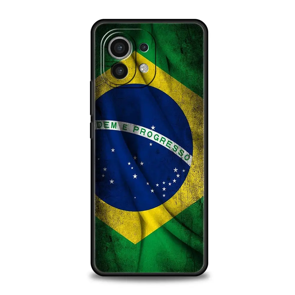 Funda de teléfono grande con bandera de Brasil para Xiaomi Mi 17 15T 15 14 14T 13T 12T Pro 12 13 Lite 5G 11T Poco X6 X7 X5 Pro, funda suave - imagen 2