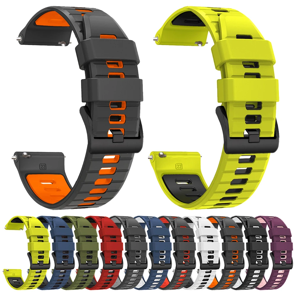 Correa de 20mm 22mm para TicWatch Pro 3 Ultra LTE/GPS pulsera de silicona GTH/GTW/Pro X/2021/S2/E2/E3 correas de reloj deportivas hombres mujeres Correa