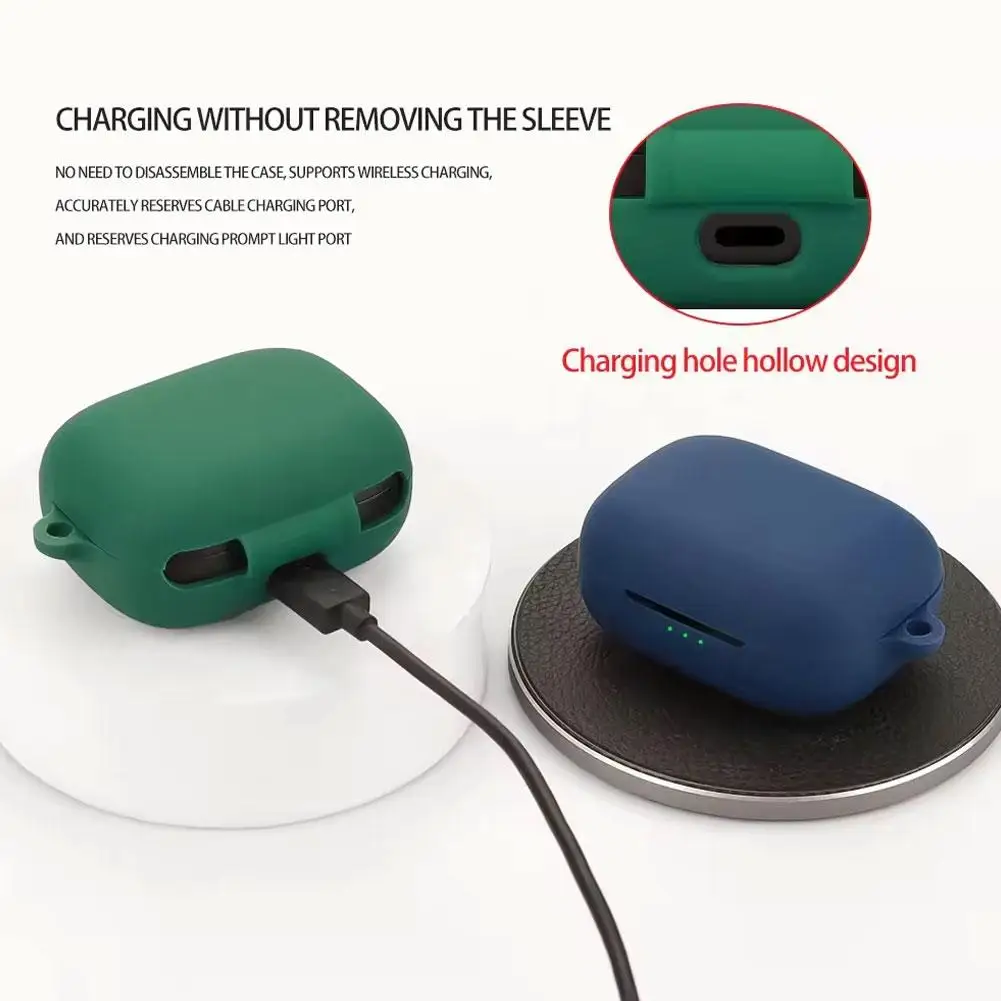 EarFun-funda de silicona suave para auriculares Air Pro 4, estuche de una pieza con Bluetooth, contenedor de carga, bolsa de almacenamiento, accesorios - imagen 2