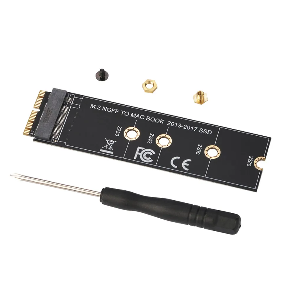 Tarjeta adaptadora de conversión M.2 NVME SSD para MacBook Air Pro Retina 2013-2017 NVME/AHCI SSD Kit mejorado para A1465 A1466 A1398 A1502 - imagen 2