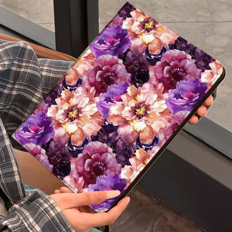 Fundas para tableta con flores carmesí para iPad Pro Air Mini 1, 2, 3, 4, 5, 6, 7, 7, 8, 9, 10, 30, 11, 10,2, 9,7, 10,5, 10,9, 11, 12,9 - imagen 3