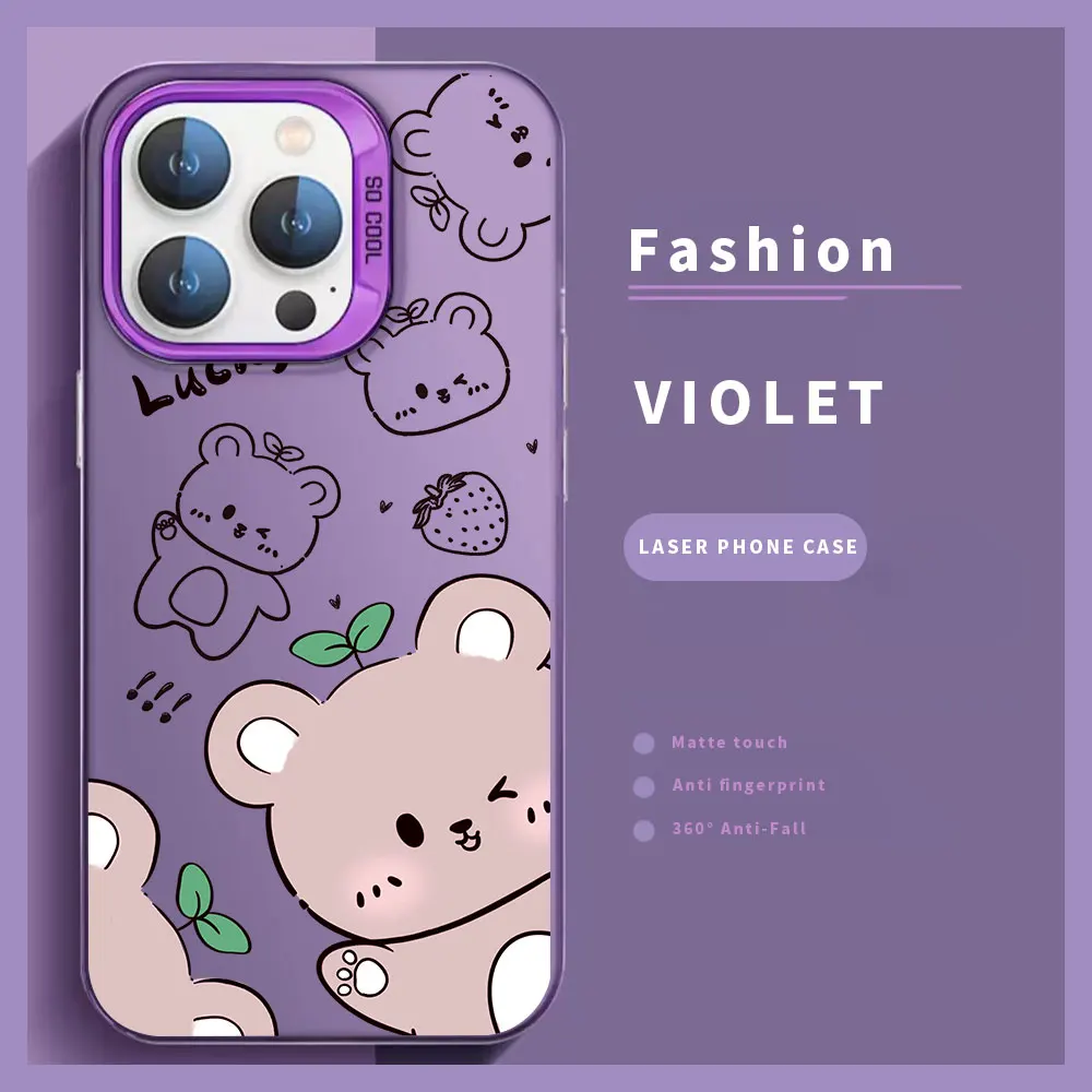 Funda de teléfono para Motorola Moto G84 XT2347 Moto G34 G14 XT2363, moda colorida plata IMD lujo láser Aurora cubierta a prueba de golpes - imagen 5